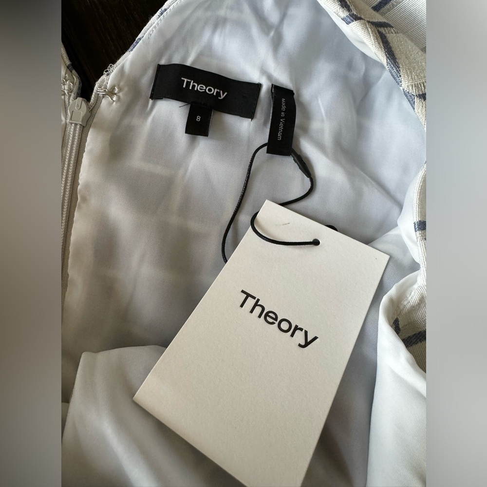 Theory Shift Dress Geometric Jaccard Womens Size 8 NWT - Picture 15 of 15